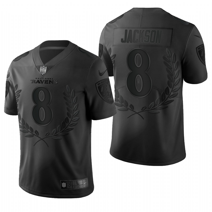 Men's Baltimore Ravens #8 Lamar Jackson Black Special Edition Limited Stitched Jersey